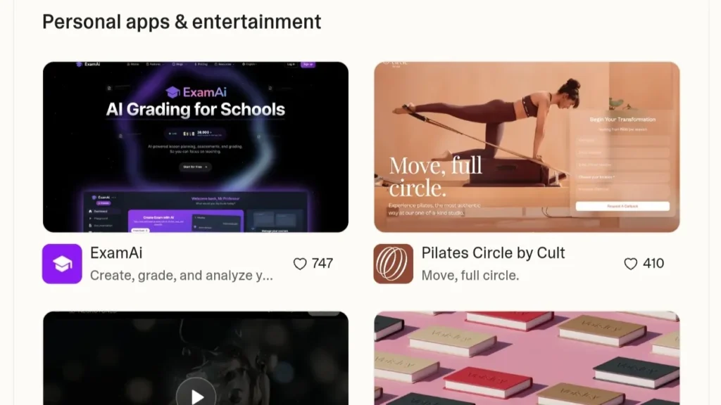 A vibrant entertainment app interface featuring movie posters, trending videos, and AI-curated content recommendations.