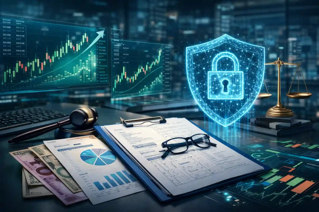 Legal framework of AI trading in India with stock market regulation concept. How to Start AI Trading in India 2026