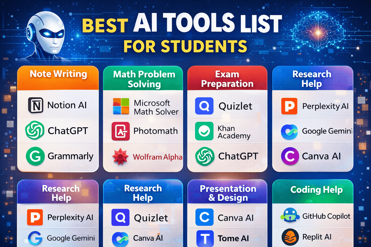 ai tools for students helping with study and exam preparation