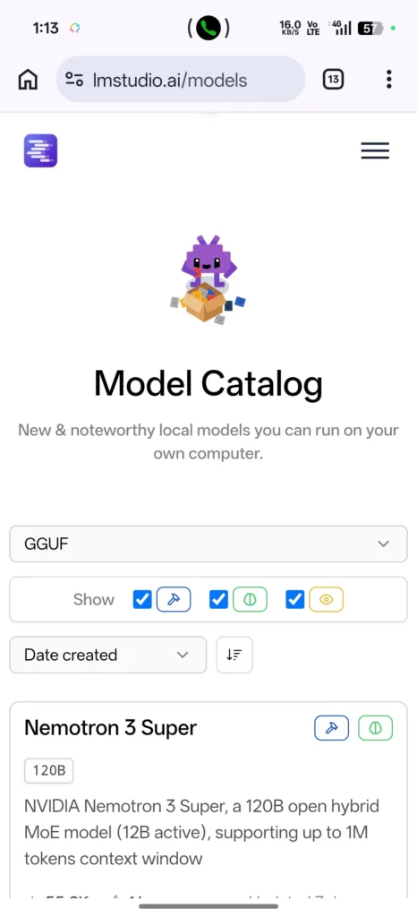 LM Studio interface for running local AI models like Llama and Gemma on PC