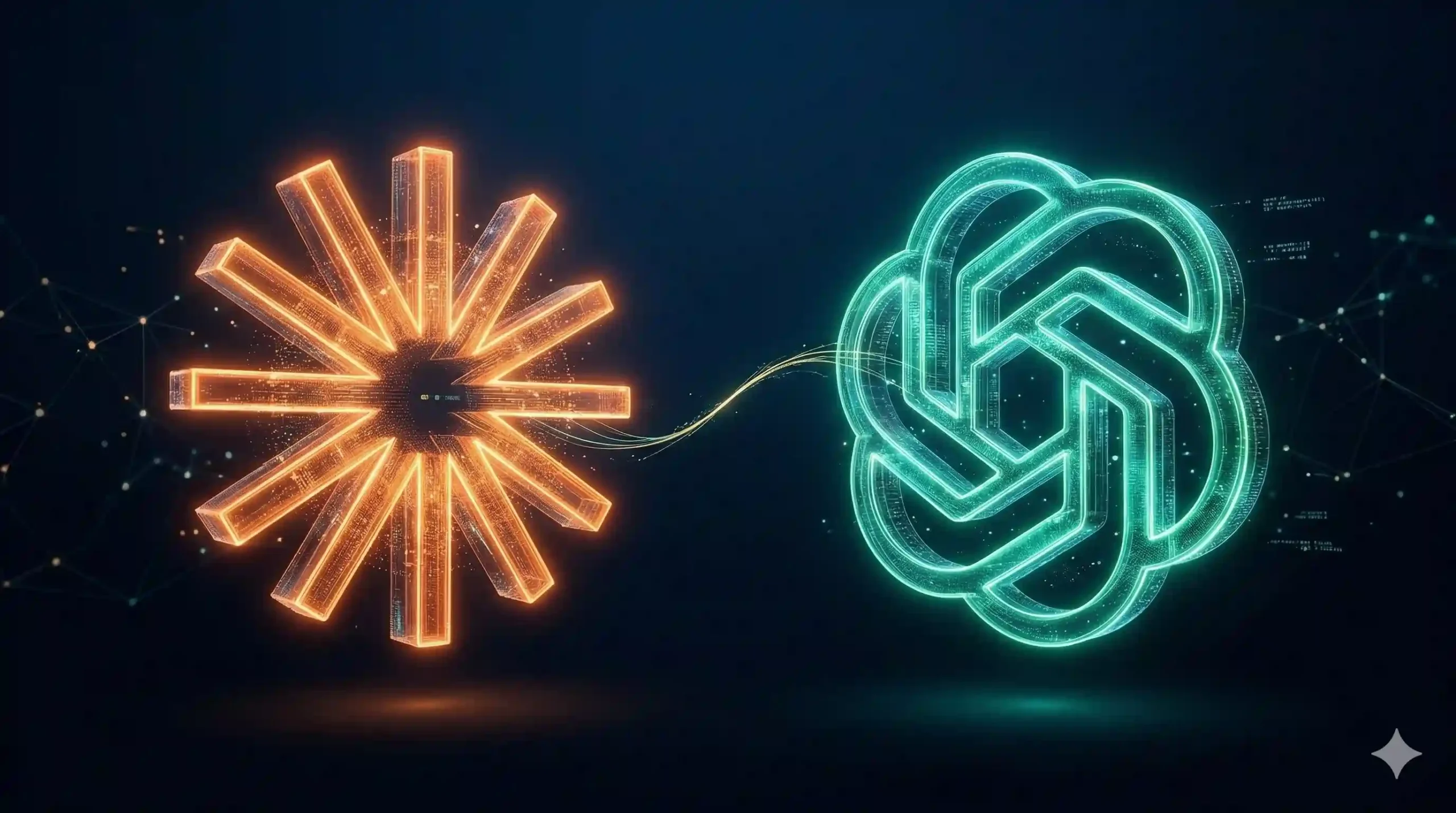 Claude Code vs ChatGPT AI logo comparison concept