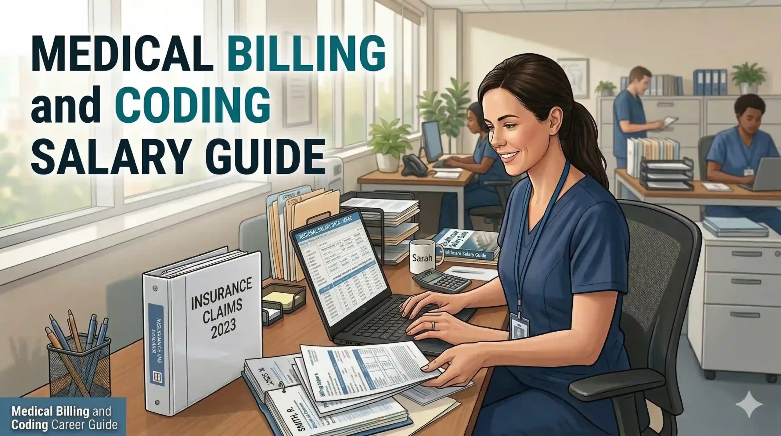 medical billing and coding salary healthcare billing specialist working on computer