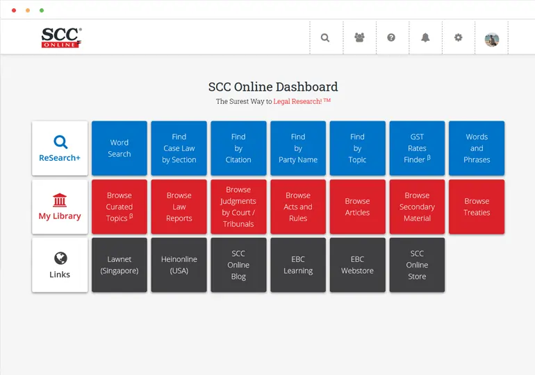 SCC Online Supreme Court case law database interface