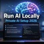 Local LLM setup running AI offline on laptop with Ollama and LM Studio interface