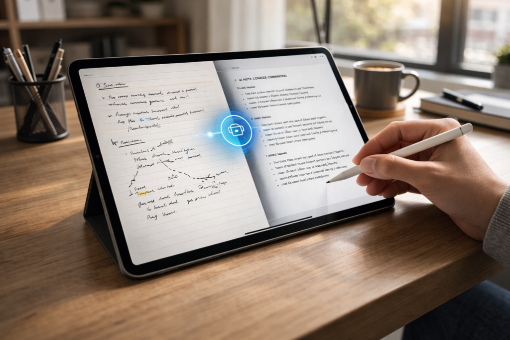 AI Tools for Handwriting Notes on iPad with Apple Pencil converting handwriting to text
